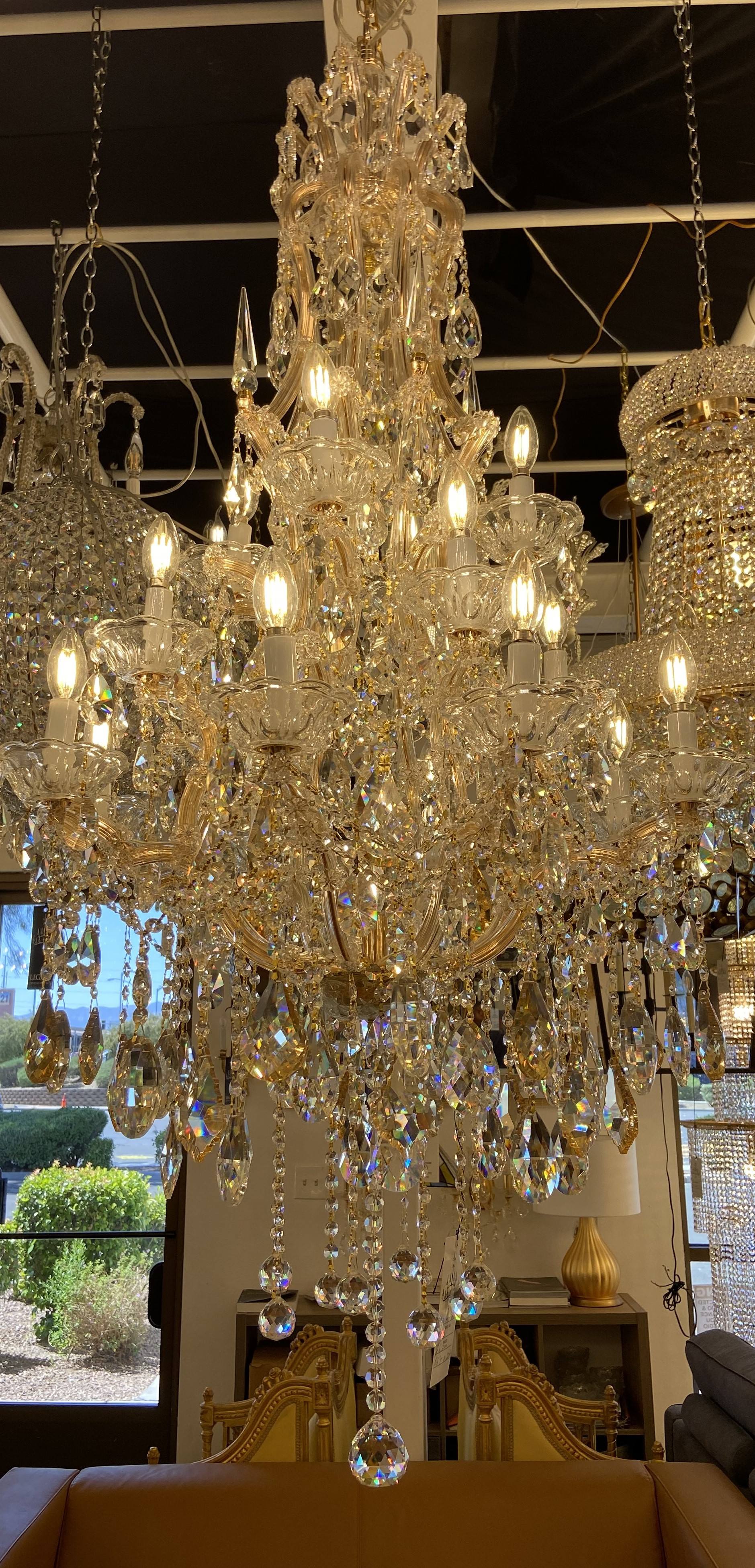 Maria Theresa Crystal Chandelier with Crystal Points